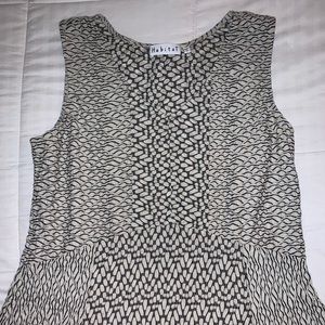 Habitat, black and white tank top with designs.